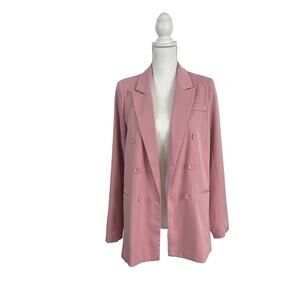 Forever 21 Oversized Pink Blazer Barbiecore Suit Jacket S Girly Boss Babe